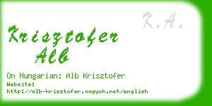 krisztofer alb business card